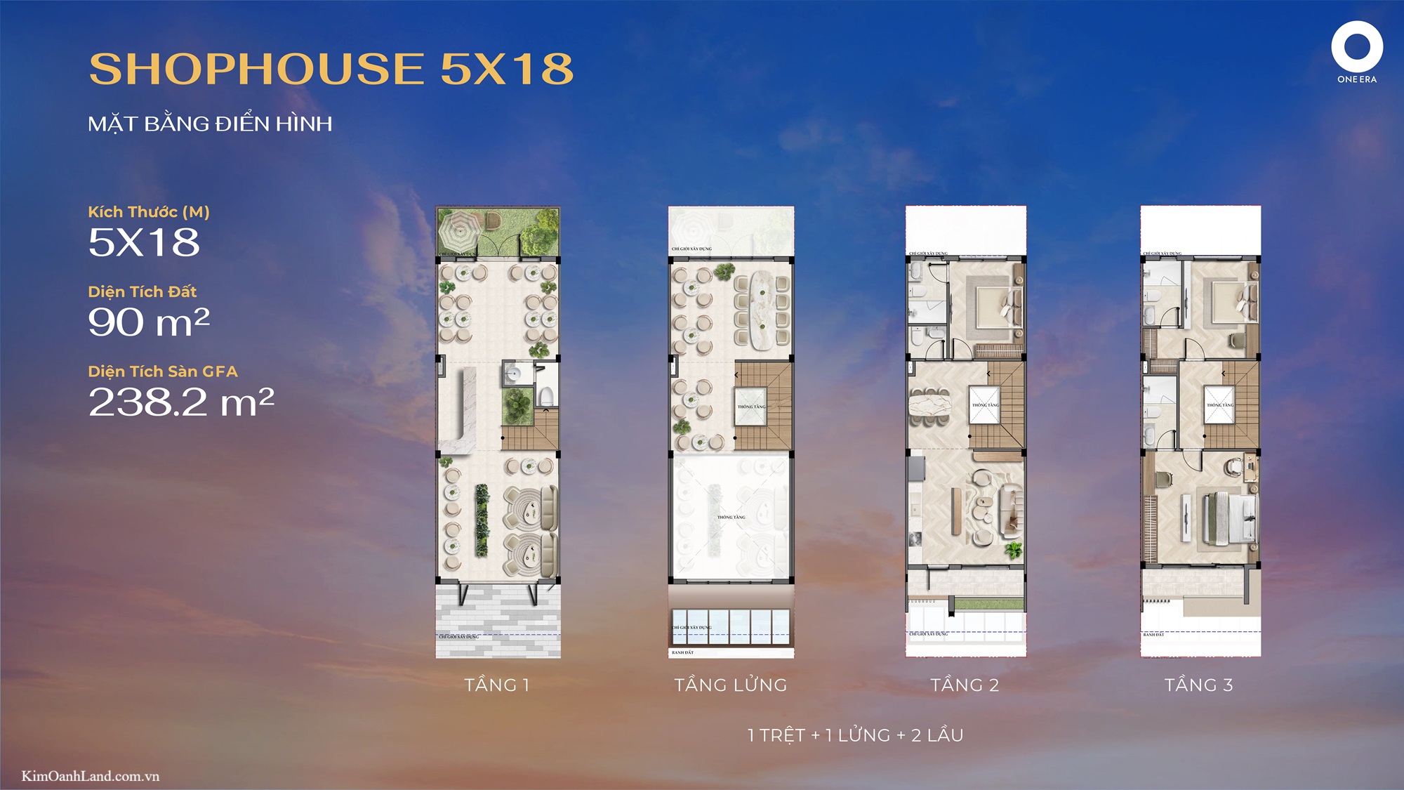 Layout Shophouse One Era 5x18m Layout Shophouse One Era 5x18m