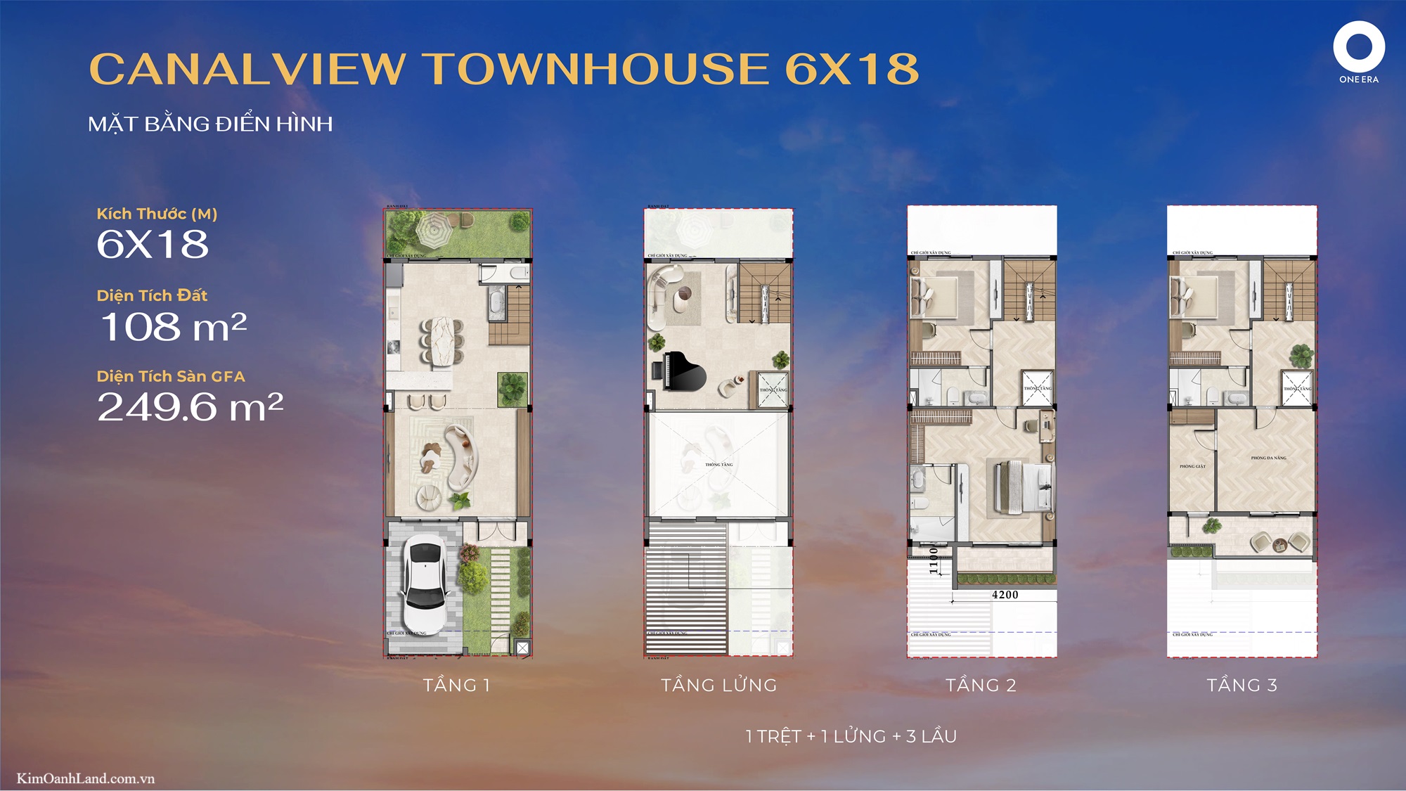 Layout nhà phố Townhouse 6x18m Layout nhà phố Townhouse 6x18m