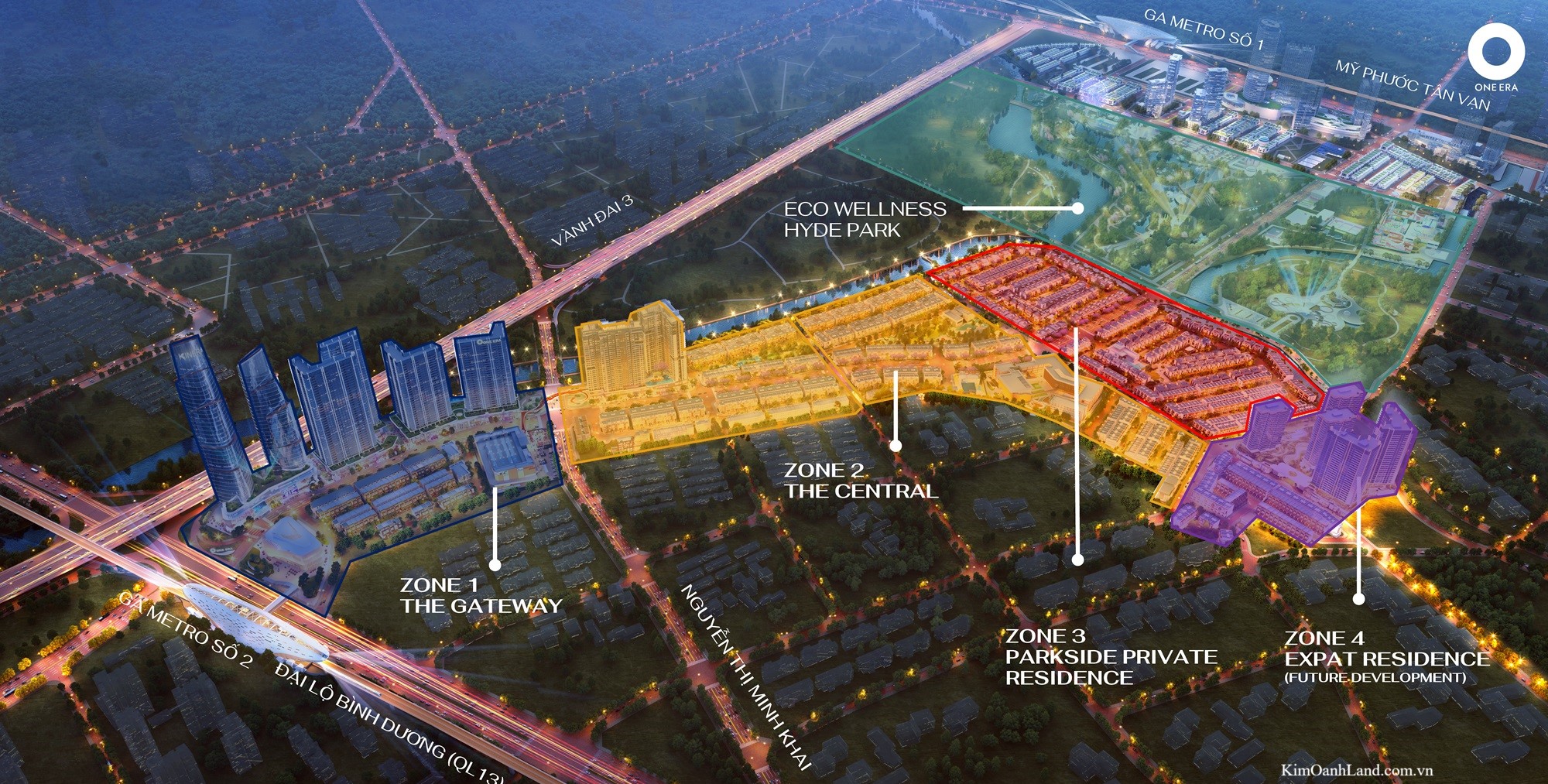 Mặt bằng tổng thể dự án One Era Zone 1234