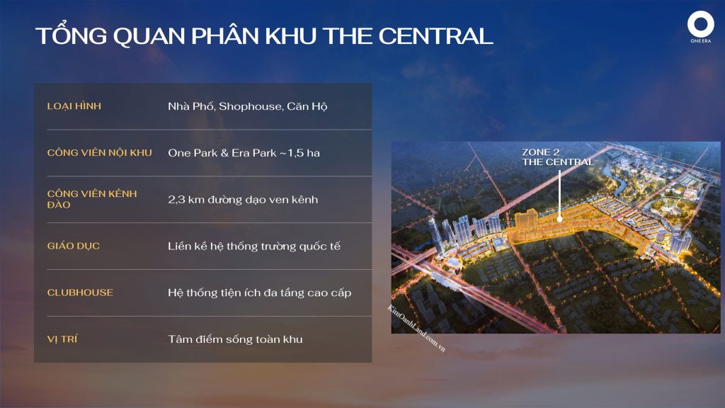 Mặt bằng One Era - khu central Zone 2