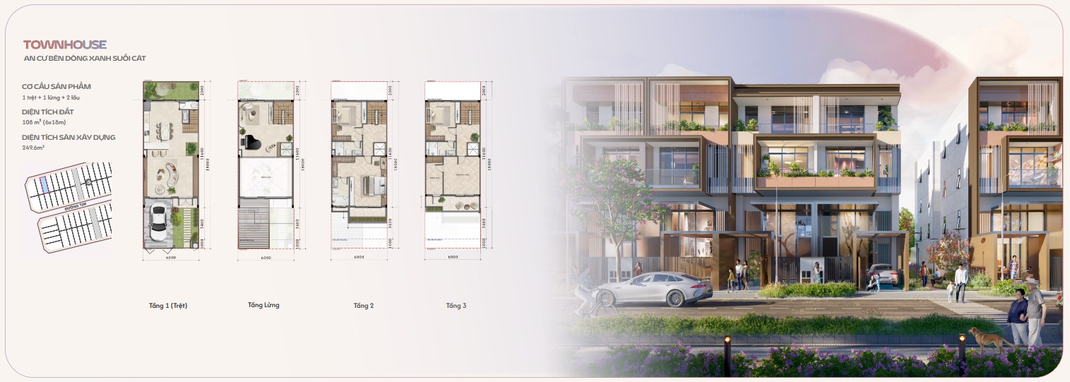 mẫu nhà nhố Townhouse One Era 6x18m